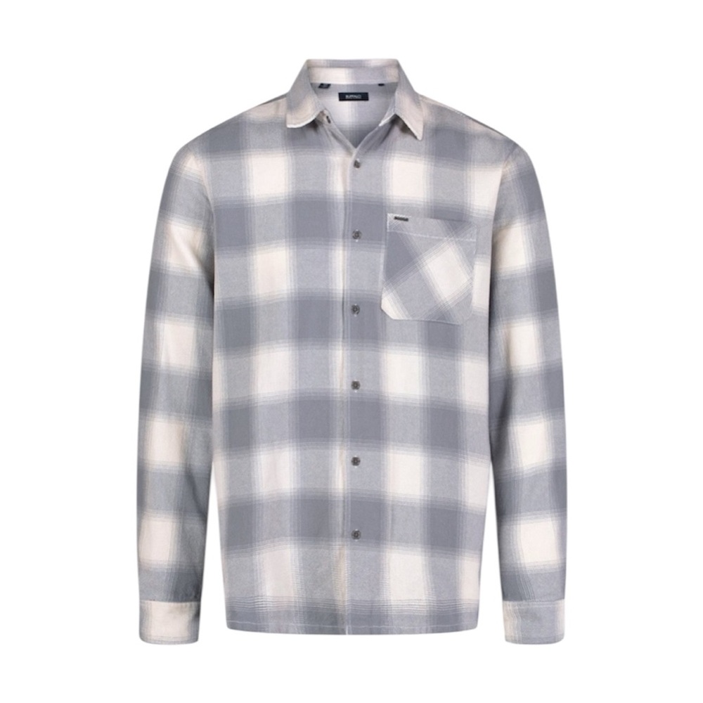 Buffalo David Bitton Gray and White Plaid Shirt